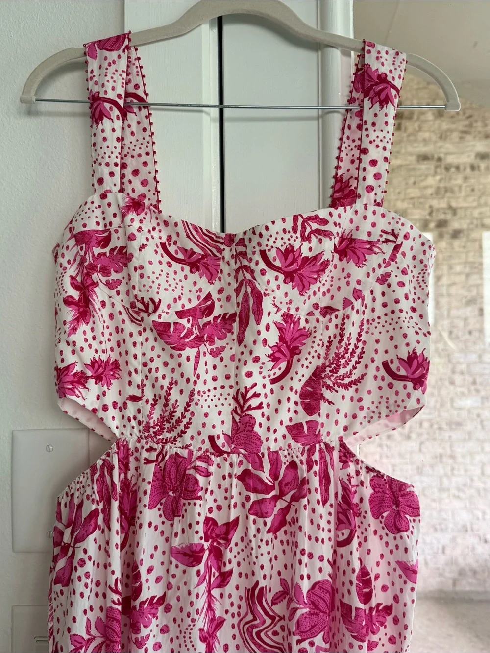Zara Pink Floral Cutout Maxi Dress - Picture 5 of 13